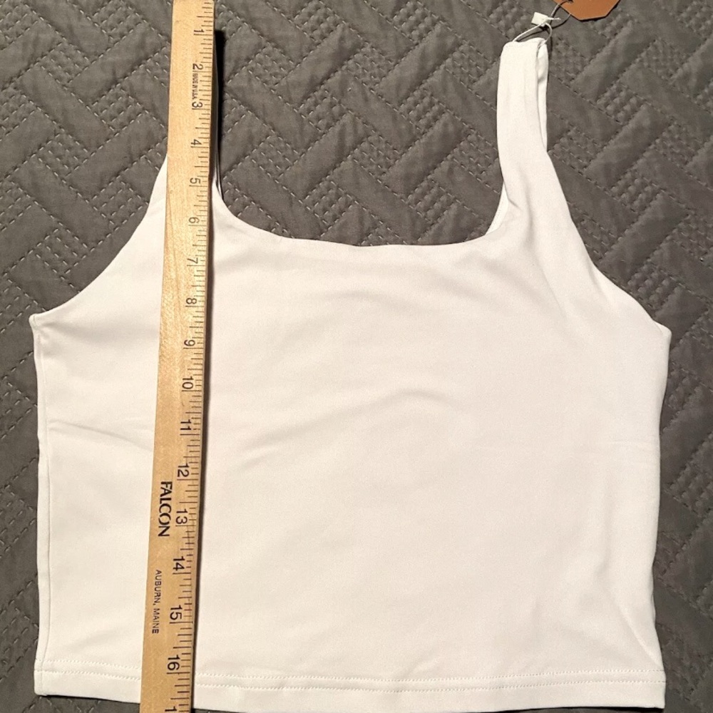 2-Crop Tank by Reoria Size Medium  Buttery Soft SEXY Sports Bra-1 White+1 Black - Picture 6 of 11
